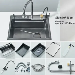 Stainless Steel Waterfall Kitchen Sink
