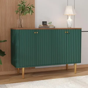 48" Modern Accent Cabinet with 4 Door and Removable Shelves