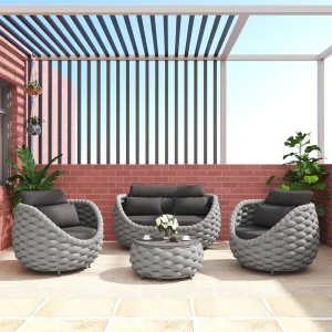 Patio Set 4 Pieces Aluminum