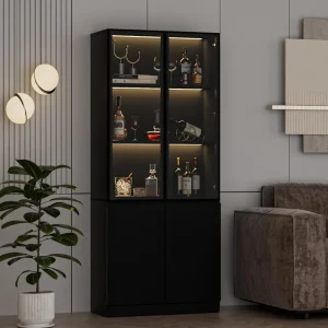 Display Cabinet with Glass Doors & Lights