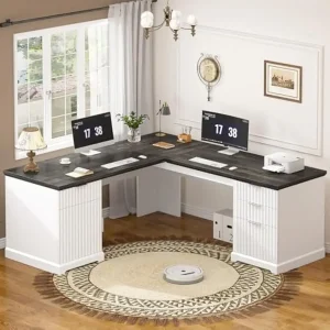 Corner Desk with File Drawers